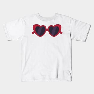 red heart shaped sunglasses aesthetic dollette coquette Kids T-Shirt